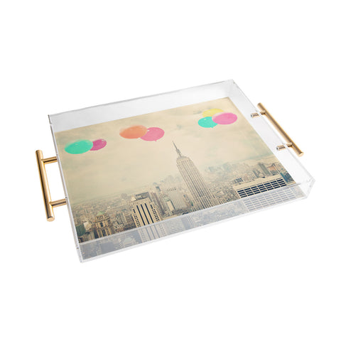 Maybe Sparrow Photography Balloons Over The City Acrylic Tray