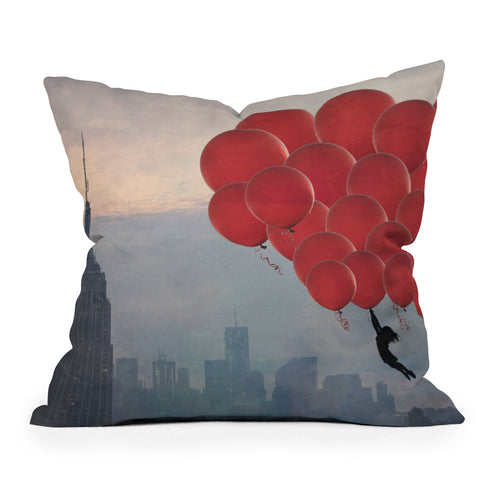Maybe Sparrow Photography Floating Over The City Outdoor Throw Pillow