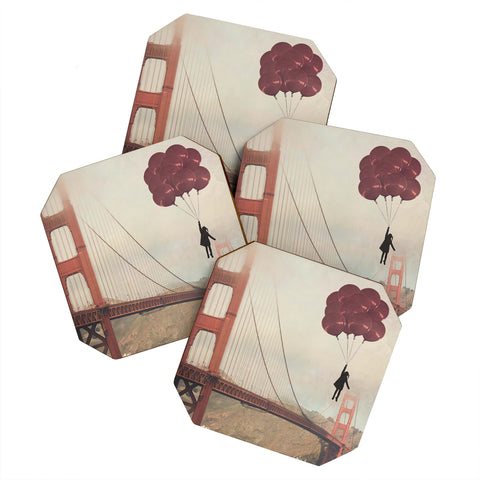 Maybe Sparrow Photography Floating Over The Golden Gate Coaster Set