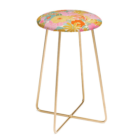 Megan Galante 60s Retro Floral Counter Stool