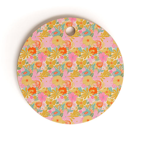 Megan Galante 60s Retro Floral Cutting Board Round