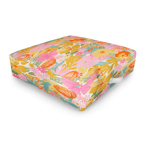 Megan Galante 60s Retro Floral Outdoor Floor Cushion