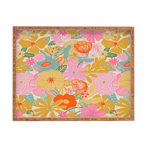 Megan Galante 60s Retro Floral Rectangular Tray