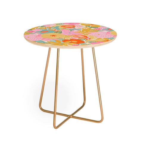Megan Galante 60s Retro Floral Round Side Table