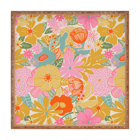 Megan Galante 60s Retro Floral Square Tray