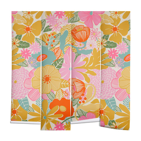 Megan Galante 60s Retro Floral Wall Mural