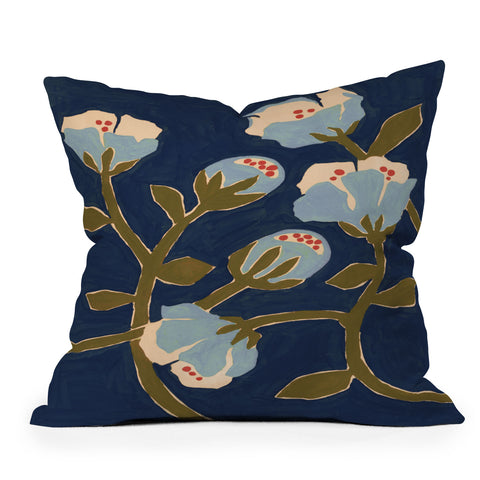 Megan Galante Blue Perennial Outdoor Throw Pillow