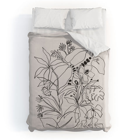 Megan Galante Charcoal Tropics Duvet Cover