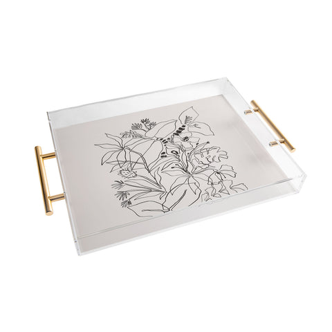 Megan Galante Charcoal Tropics Acrylic Tray