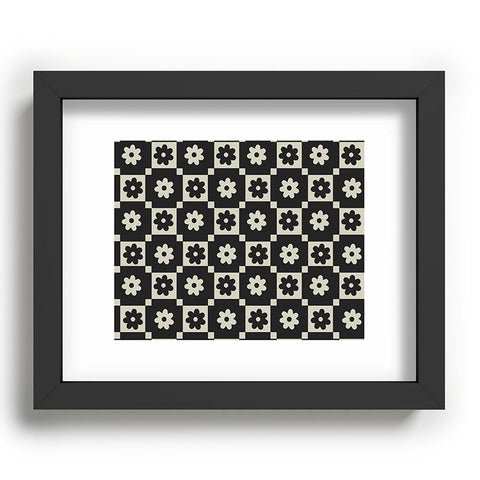 Megan Galante Checkered Daisy Black ink Recessed Framing Rectangle
