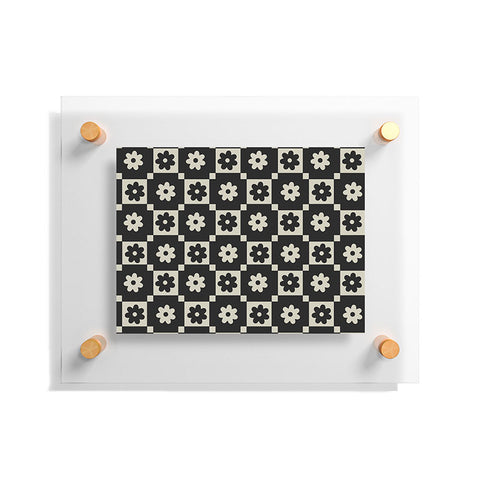 Megan Galante Checkered Daisy Black ink Floating Acrylic Print
