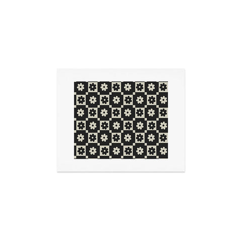 Megan Galante Checkered Daisy Black ink Art Print