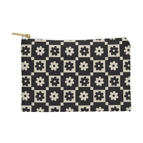 Megan Galante Checkered Daisy Black ink Pouch