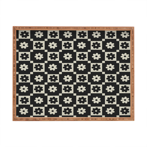Megan Galante Checkered Daisy Black ink Rectangular Tray