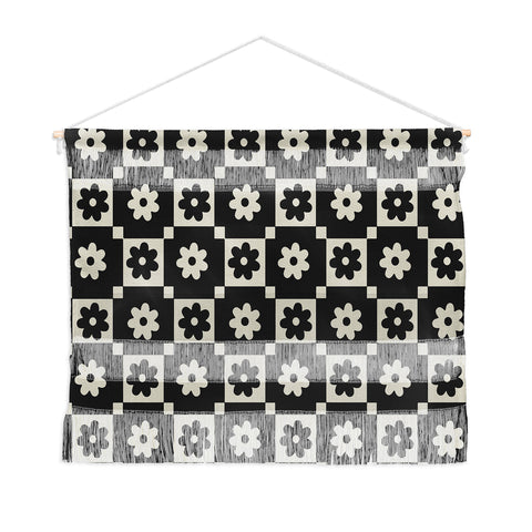 Megan Galante Checkered Daisy Black ink Wall Hanging Landscape