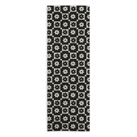 Megan Galante Checkered Daisy Black ink Yoga Towel