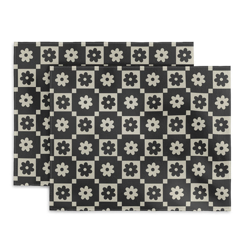 Megan Galante Checkered Daisy Black ink Placemat