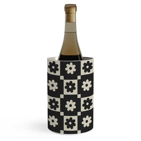 Megan Galante Checkered Daisy Black ink Wine Chiller