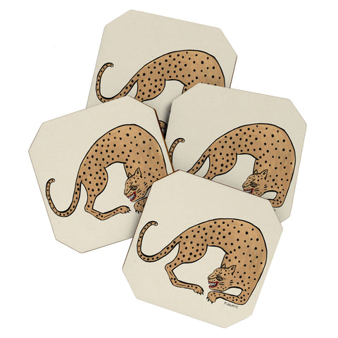 Megan Galante Cheetah Coaster Set