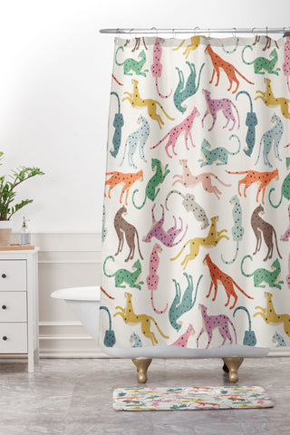 Megan Galante Cheetah Poster Shower Curtain And Mat