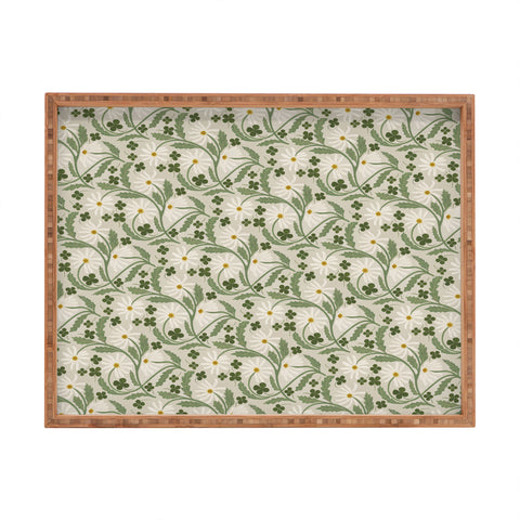Megan Galante Clover Daisy Floral Rectangular Tray