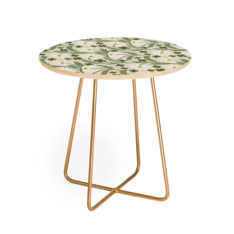 Megan Galante Clover Daisy Floral Round Side Table