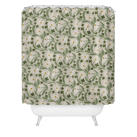 Megan Galante Clover Daisy Floral Shower Curtain