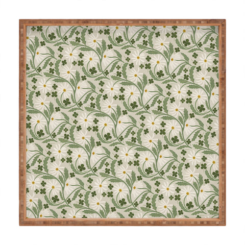 Megan Galante Clover Daisy Floral Square Tray