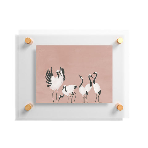 Megan Galante Crane Dance Mauve Pink Floating Acrylic Print