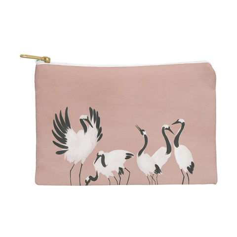 Megan Galante Crane Dance Mauve Pink Pouch