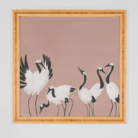 Megan Galante Crane Dance Mauve Pink Framed Wall Art