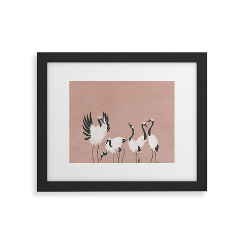 Megan Galante Crane Dance Mauve Pink Framed Art Print