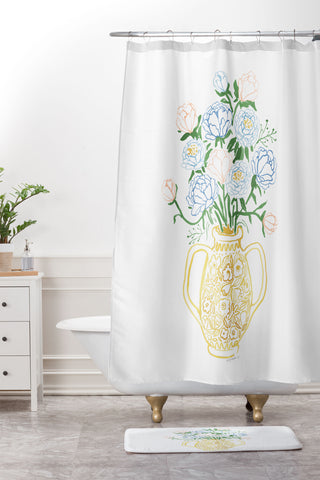 Megan Galante Finn Vase Shower Curtain And Mat