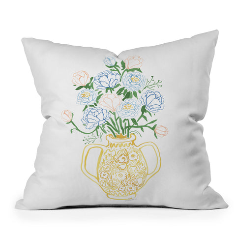 Megan Galante Finn Vase Outdoor Throw Pillow