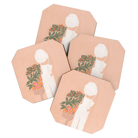 Megan Galante Flower Shoppe Girl Coaster Set