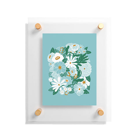 Megan Galante Groovy Floral Blue Floating Acrylic Print