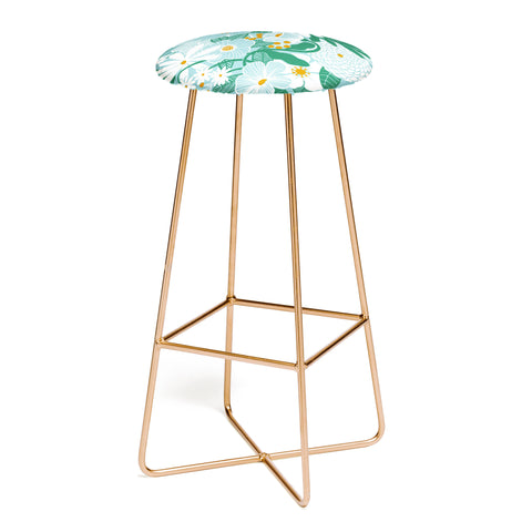 Megan Galante Groovy Floral Blue Bar Stool