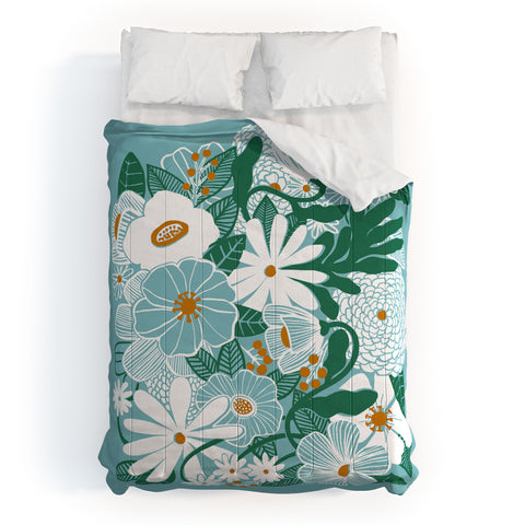 Megan Galante Groovy Floral Blue Comforter
