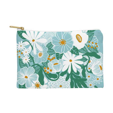 Megan Galante Groovy Floral Blue Pouch