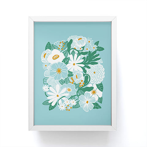 Megan Galante Groovy Floral Blue Framed Mini Art Print