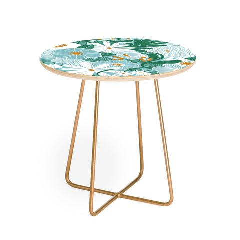 Megan Galante Groovy Floral Blue Round Side Table