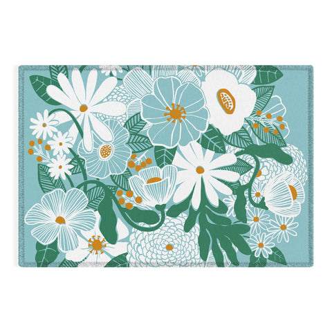 Megan Galante Groovy Floral Blue Outdoor Rug