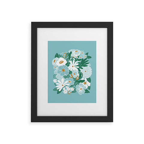 Megan Galante Groovy Floral Blue Framed Art Print