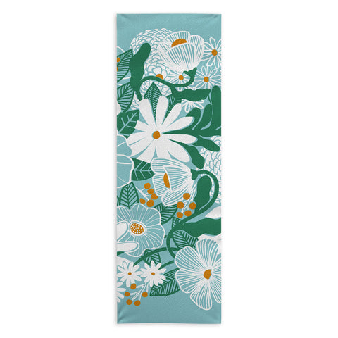 Megan Galante Groovy Floral Blue Yoga Towel