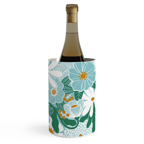 Megan Galante Groovy Floral Blue Wine Chiller