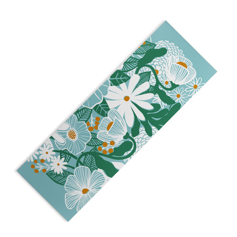 Megan Galante Groovy Floral Blue Yoga Mat