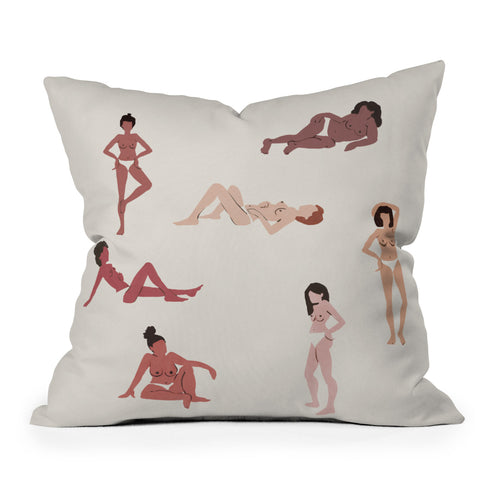 Megan Galante Hey Ladies Outdoor Throw Pillow