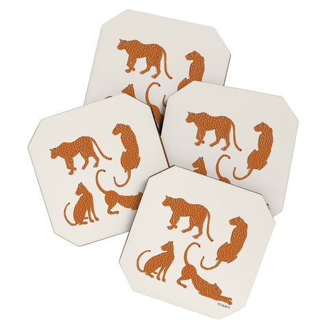 Megan Galante Leopard Block Party Coaster Set