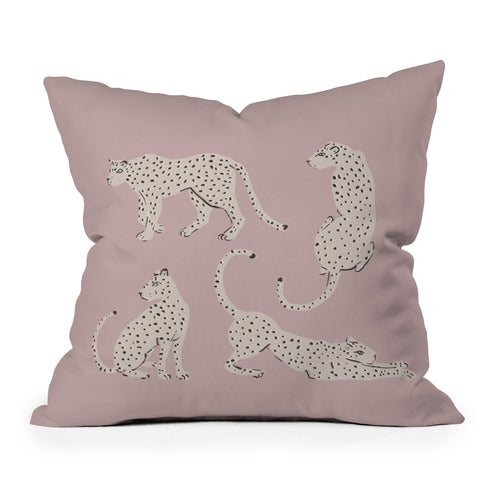 Megan Galante Leopard Block Party Pink Outdoor Throw Pillow