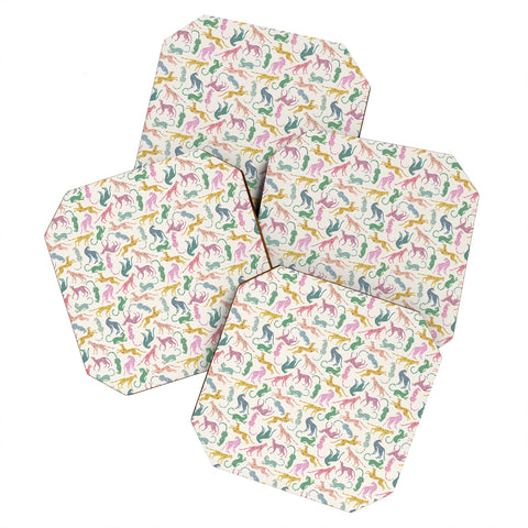 Megan Galante Leopard Rainbows Coaster Set
